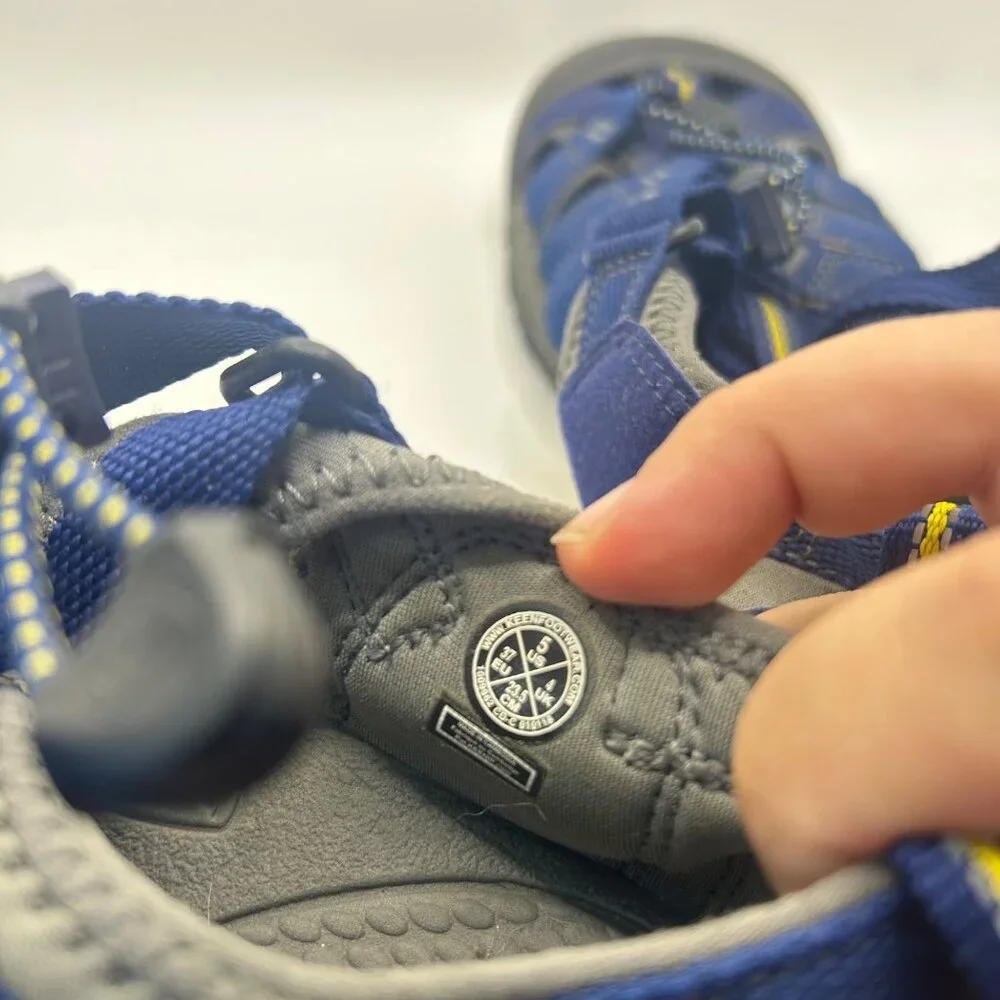 Keen blue gray yellow water hiking outdoor shoes kids 5